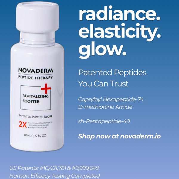 Novaderm — radiance, elasticity, glow product graphic